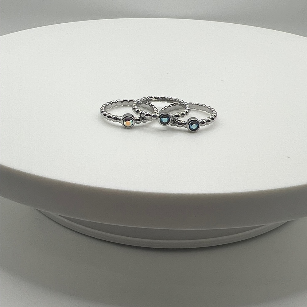 357. Qudo Stainless Steel Stackable Rings Set Of 3